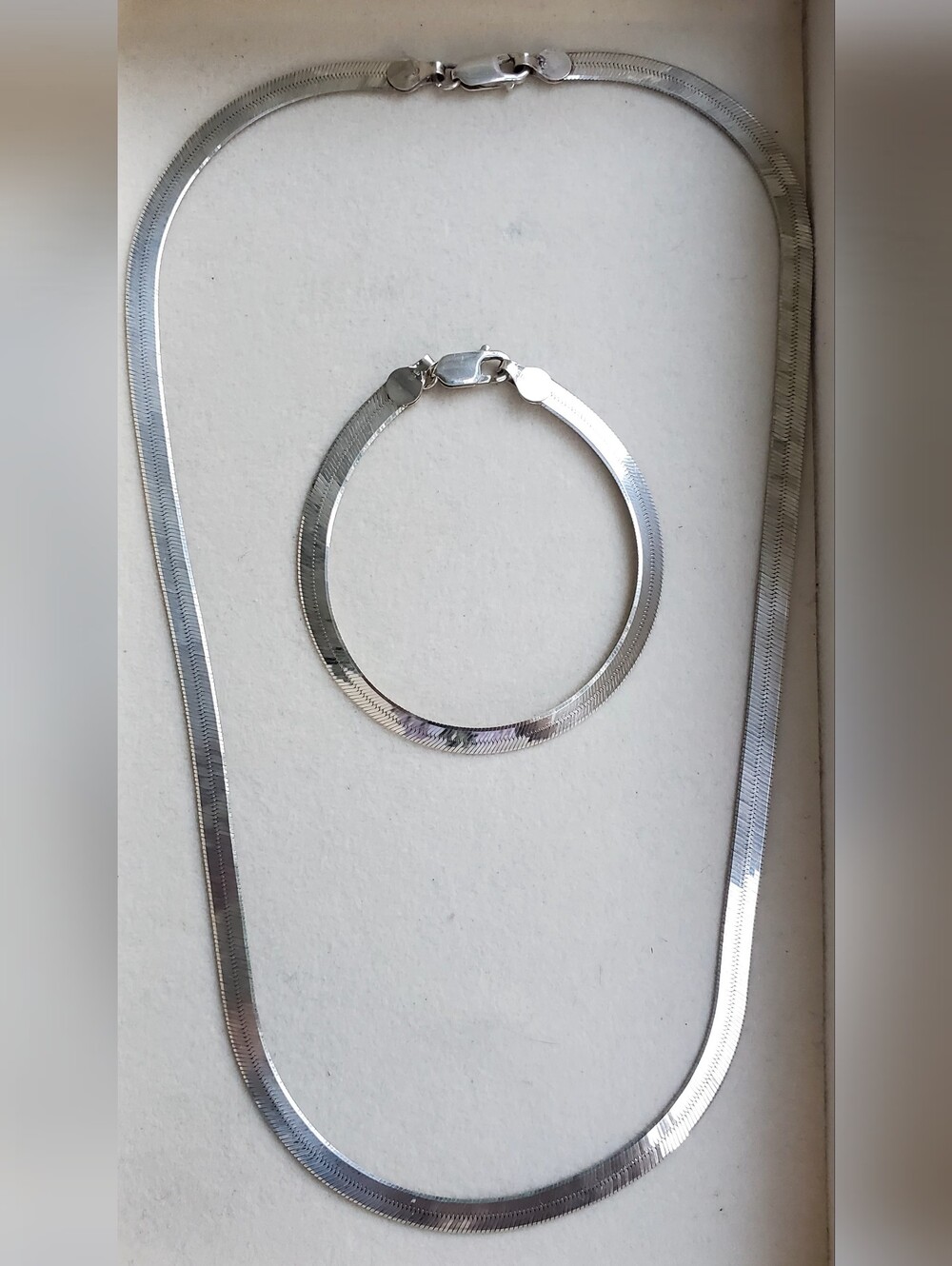 Sterling Silver Herringbone Bracelet - 19.92 g